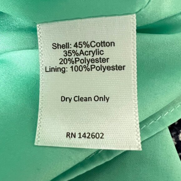 Sail to Sable STS Womens Tweed Fringe Dress Blue White Short Sleeve size 2 - Picture 11 of 12